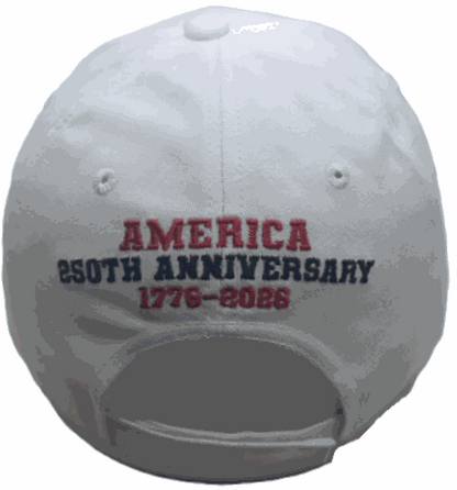 America 250th Anniversary Cap – American Flag Bill | Patriotic Cotton Twill Hat