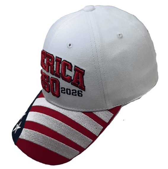 America 250th Anniversary Cap – American Flag Bill | Patriotic Cotton Twill Hat